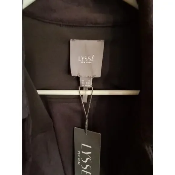 LYSSE Black Faux Suede Shacket With Fringe Size S NWT - Picture 3 of 3